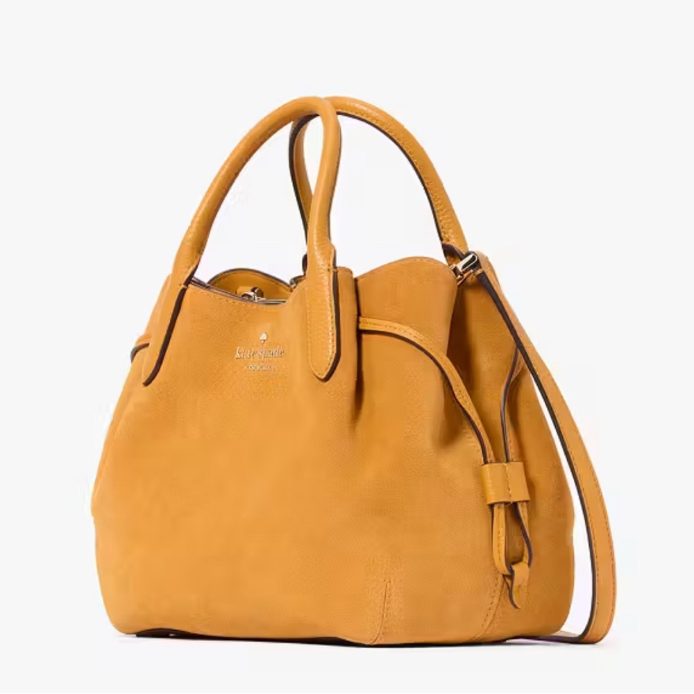 Kate Spade Dumpling Suede Small Satchel Squash Blossom - Picture 15 of 16